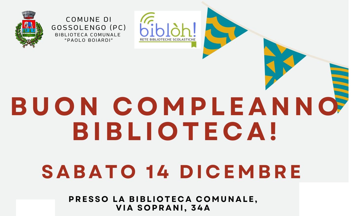 Iniziative mese di dicembre 2024 in biblioteca 