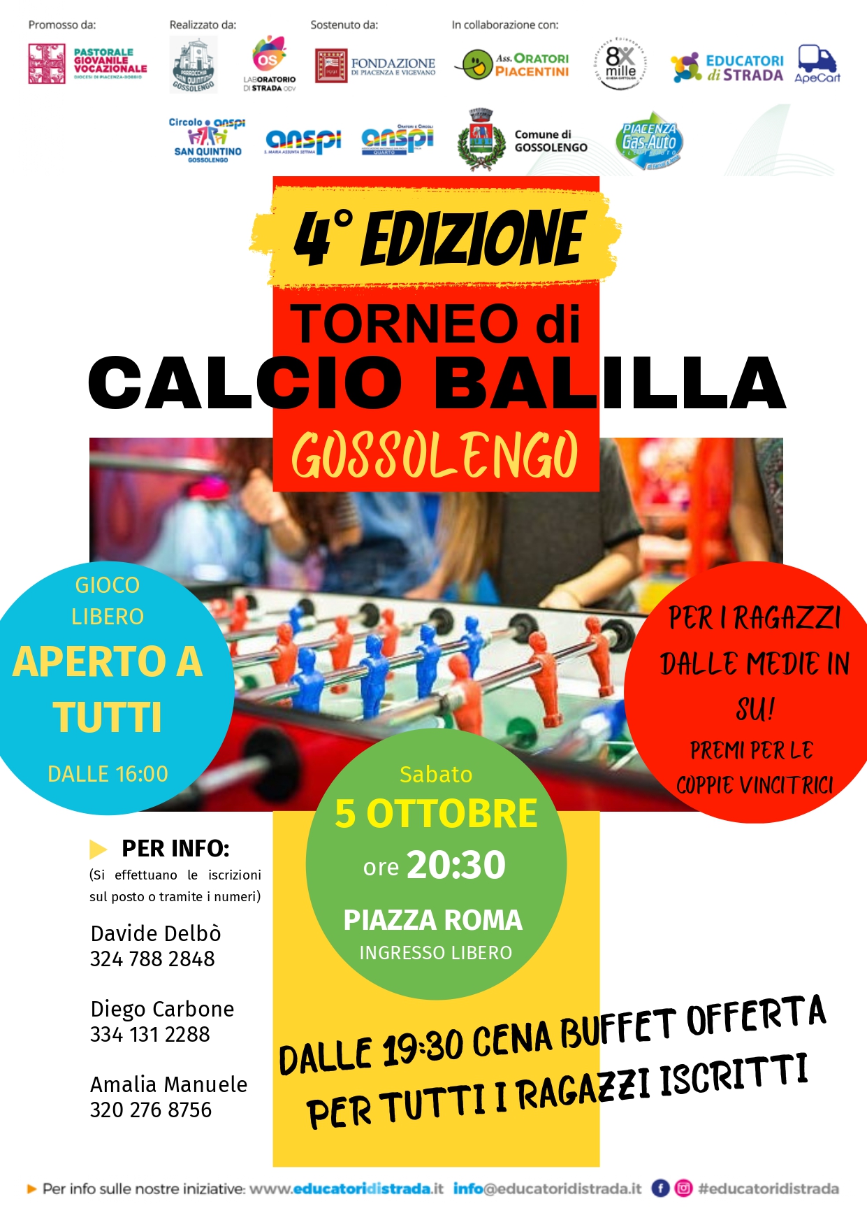 4° EDIZIONE TORNEO DI CALCIO BALILLA